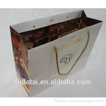 FDT customized colorful and high quality 2016 New Year promotional gift paper shopping bag